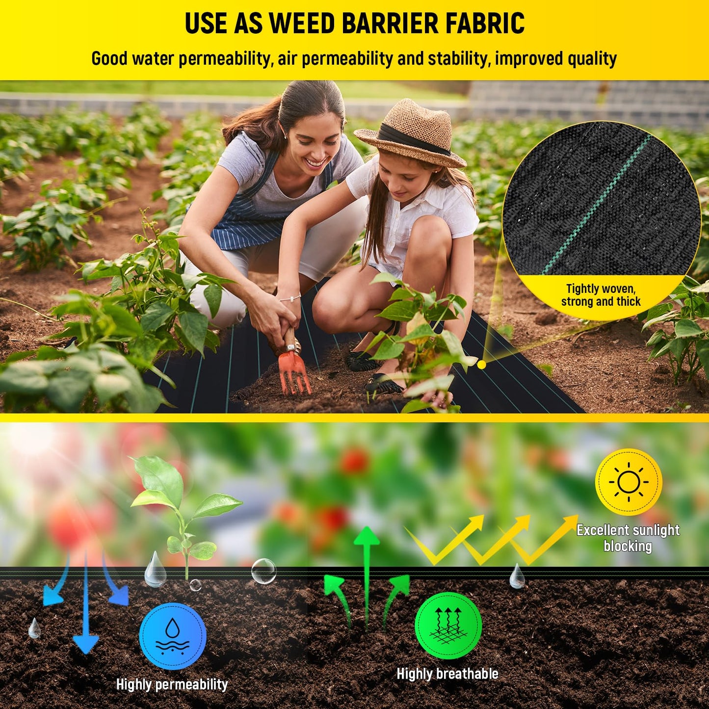 Doniks 6x300ft Driveway Fabric,3.5OZ Commercial Heavy Duty Weed Barrier Fabric, Garden Landscape Fabric,French Drain Fabric for Erosion Control,Landscape Fabric,Weed Barrier,Construction Projects