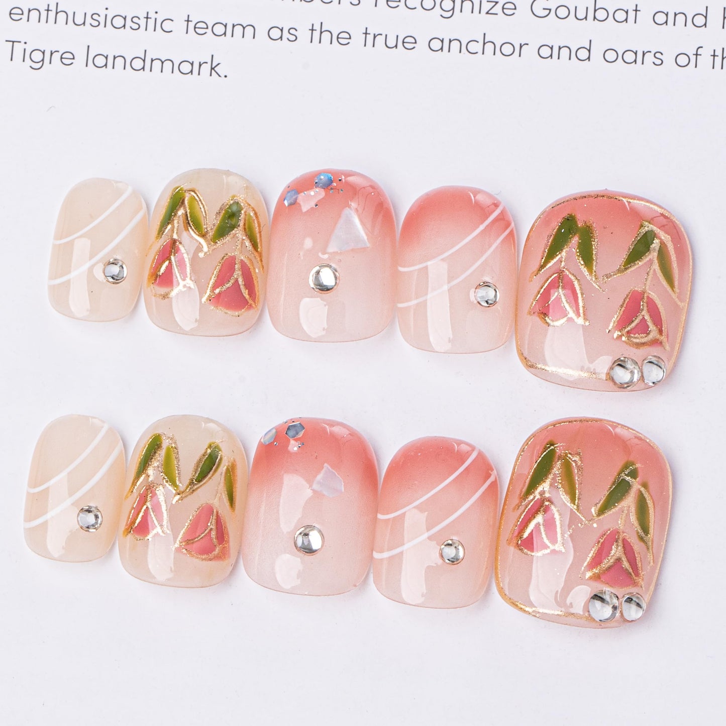 KIFOLLIV Handmade Glossy Pink Cute Press On Nails Short，Square Fake Nails with Strong Nail Glue and Nail Adhesive Tabs,10 Pcs French Beetles Press on Nails With Free Nail Polish Glue and Tool Kit(S)