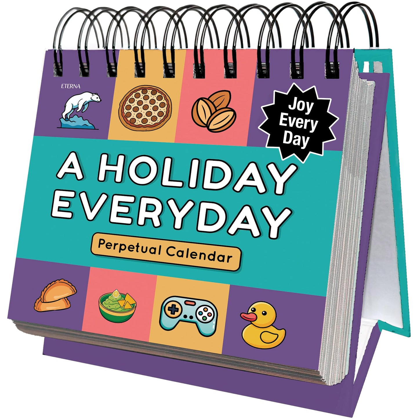 Everyday Is A Holiday Calendar | Funny Perpetual Desktop Calendar With Every Goofy & Silly Holiday For Each Day Of Year, 365 Humorous & Weird Holidays with Custom Illustrations on Every Page