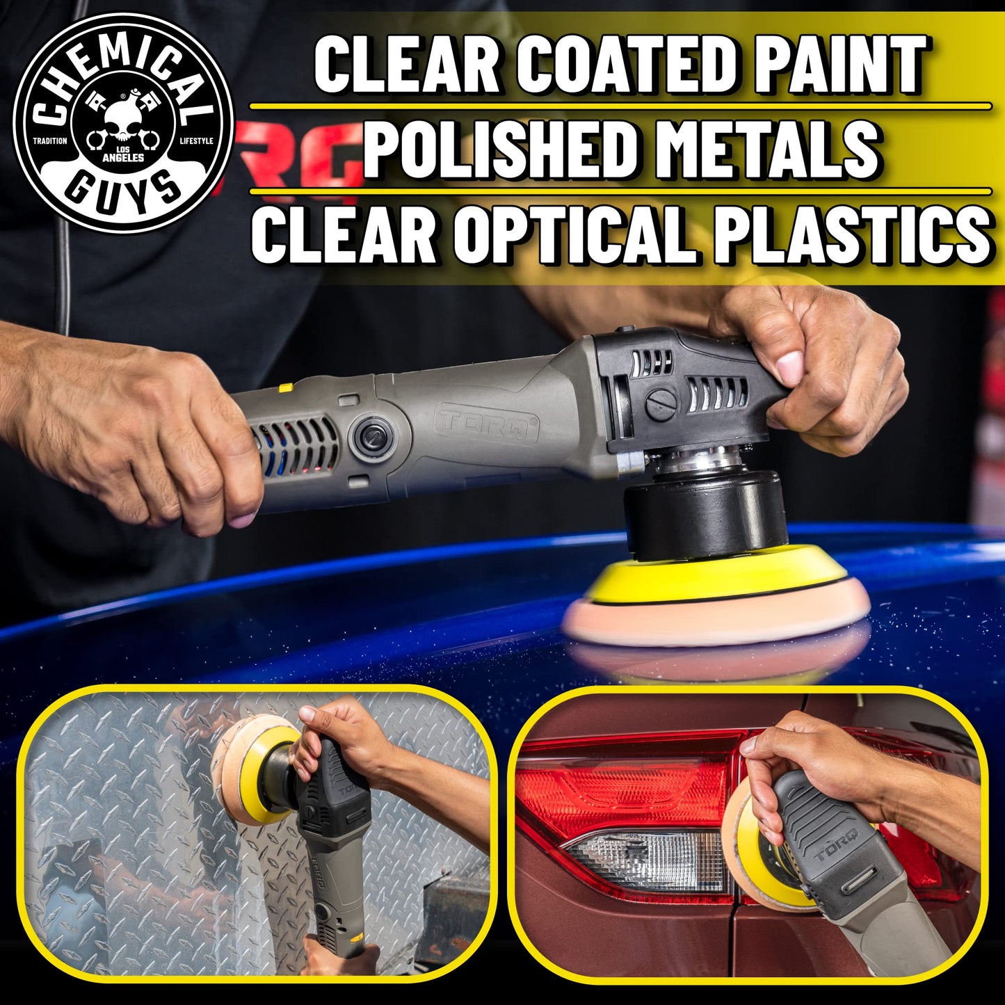 Chemical Guys TORQX Dual-Action Random Orbital Polisher Detailing Kit – 13-Piece Kit With Arsenal Range Bag, Pads, Accessories for Paint Correction, Premium Buffer