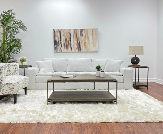 Roundhill Furniture Corbeta 3-Piece Metal Frame Wood Living Room Coffee Table and 2 Chairside Tables Set, Aged Graphite