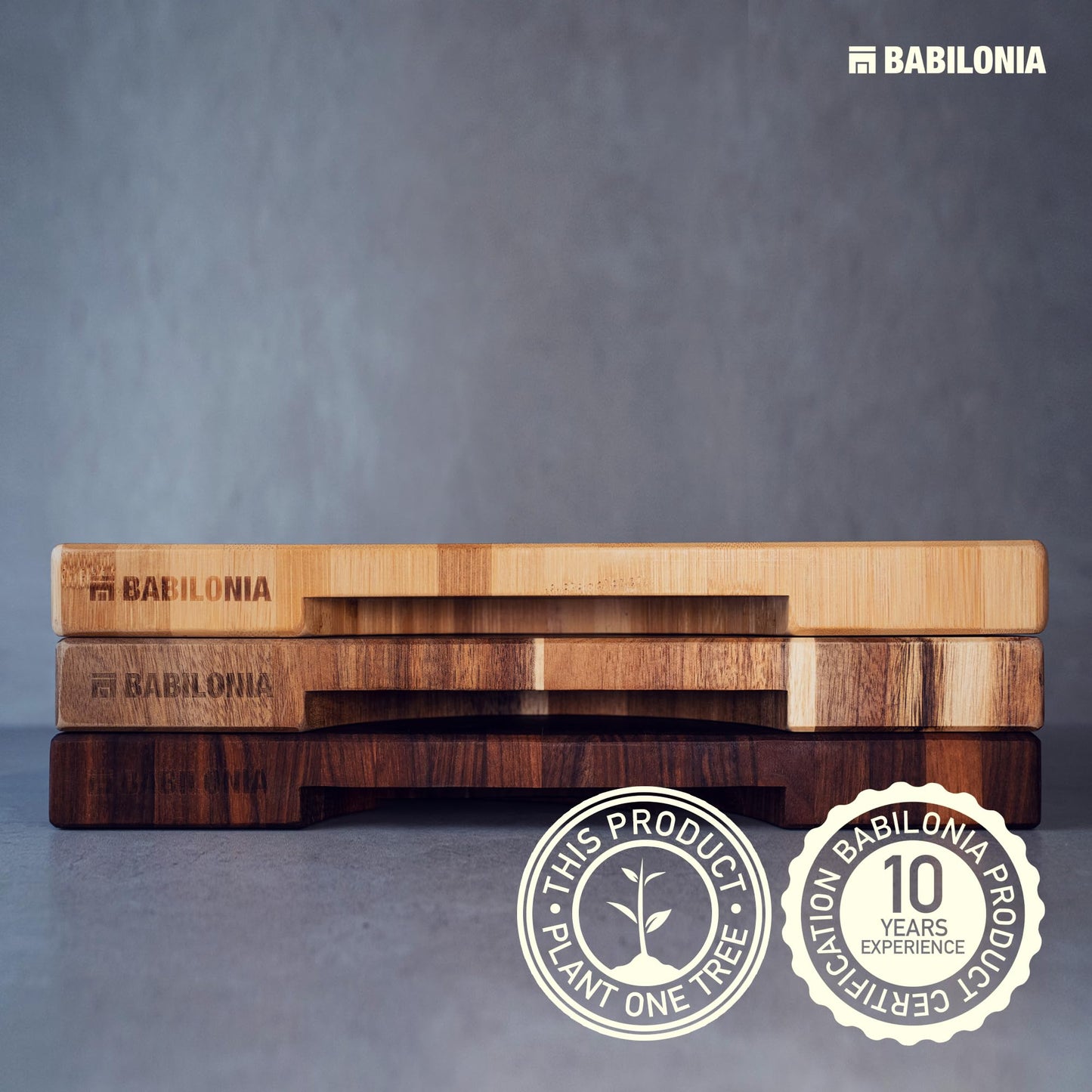 Walnut Cutting Board and Charcuterie Boards with Handles - Babilonia Premium Wood Cutting Boards for Kitchen and Acacia Wooden Charcuterie Board Large