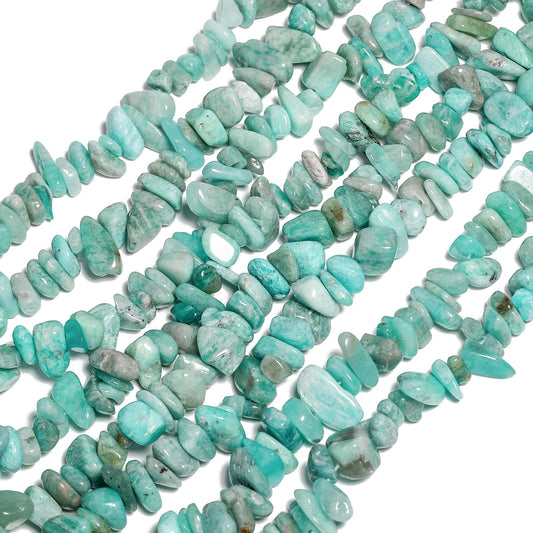 NITOPUPU 30in Amazonite Natural Chip Stone Beads 5-8mm About 230pcs, Irregular Drilled Light Blue-Green Bead for Bracelets Jewelry Making Supplies for Adults, DIY Crafts.