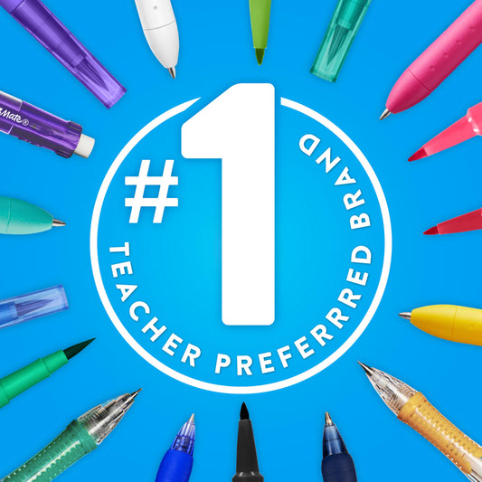 Paper Mate Flair Felt Tip Pens, Medium Point (0.7mm), Black, 12 Count - Teacher Supplies, Journaling, Note-Taking, Writing