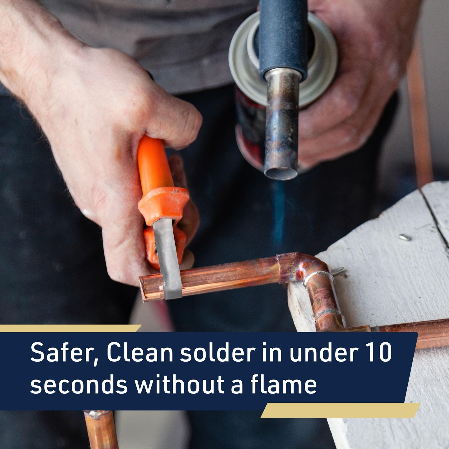 PipeMaster Professional Copper Pipe Soldering Tool - Flame-Free Copper Soldering Torch for Tight Spaces - 115V 950-Degree Soldering Iron with 1/2-Inch Standard Heads by Kings County Tools