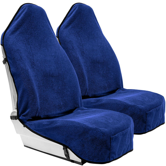 Season Guard Towel Seat Cover, Waterproof Car Seat Protectors for Gym, Workout & Active Lifestyle, Universal Fit for Car SUV Truck Van, Non-Slip 3 Strap Design, Machine Washable, 2 Pack Blue