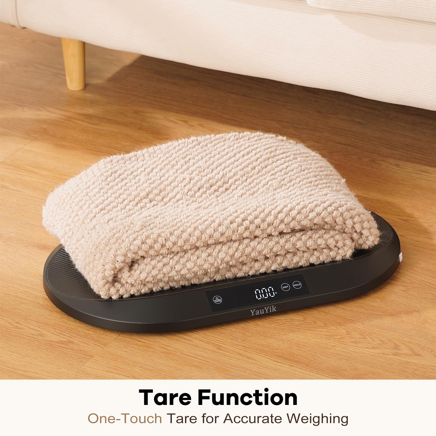 YAUYIK Digital Baby Scale with Smart Hold Function, Multifunctional Infant Scale, Large Pet Scale for Newborn Puppy, Cat and Small Animals - Up to 88lbs, Nest-Shaped Design, 150cm Soft Tape