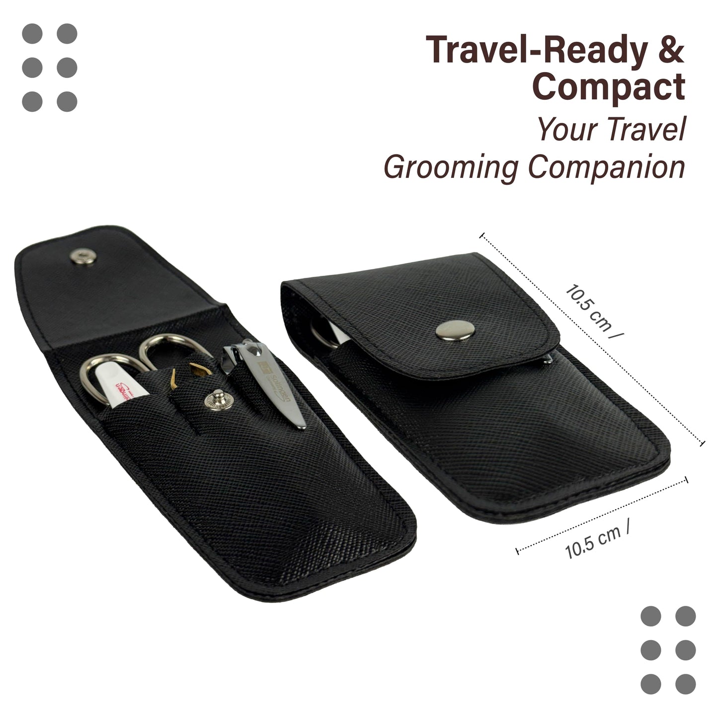 Solingen Manicure & Pedicure Set, Men Women Finger and Toe Nail Clippers Set Professional Manicure Pedicure Kit, Stainless Stell, Eyebrow Tweezers, Scissors, Sapphire Nail File with Travel Case