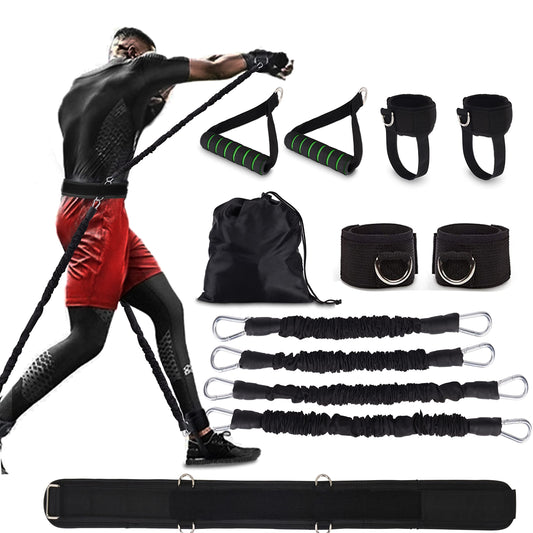 Boxing Resistance Bands MMA Boxing Training Equipment Gear with Handles/Ankle Cuff/Belt for Men,Shadow Boxing Accessories for Kicks Full Body Fitness Exercise Workout to Enhance (12pcs-200LB)