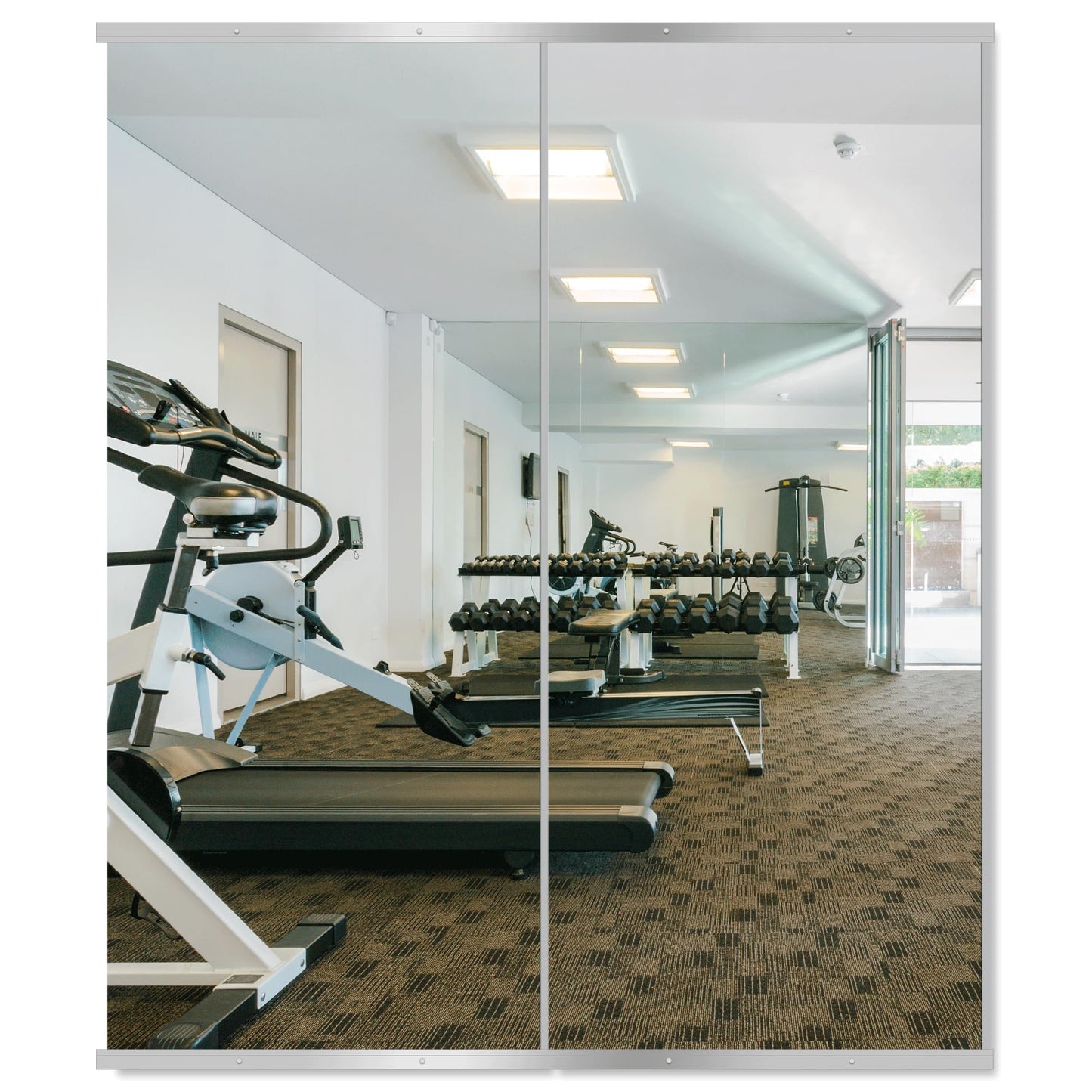 Delma Home Gym Mirror,60''x25''x2PCS Silver,Large Full Body Tempered Glass Frameless, Wall-Mounted for Gym, Yoga, Garage, Bedroom, Bathroom