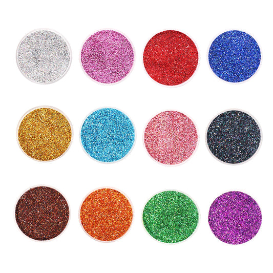 Holographic Glitter for Craft,Set of 12 Colors Fine Glitter,Laser Extra Fine for Resin Arts,Assorted for Body,0.3mm for Nail Art