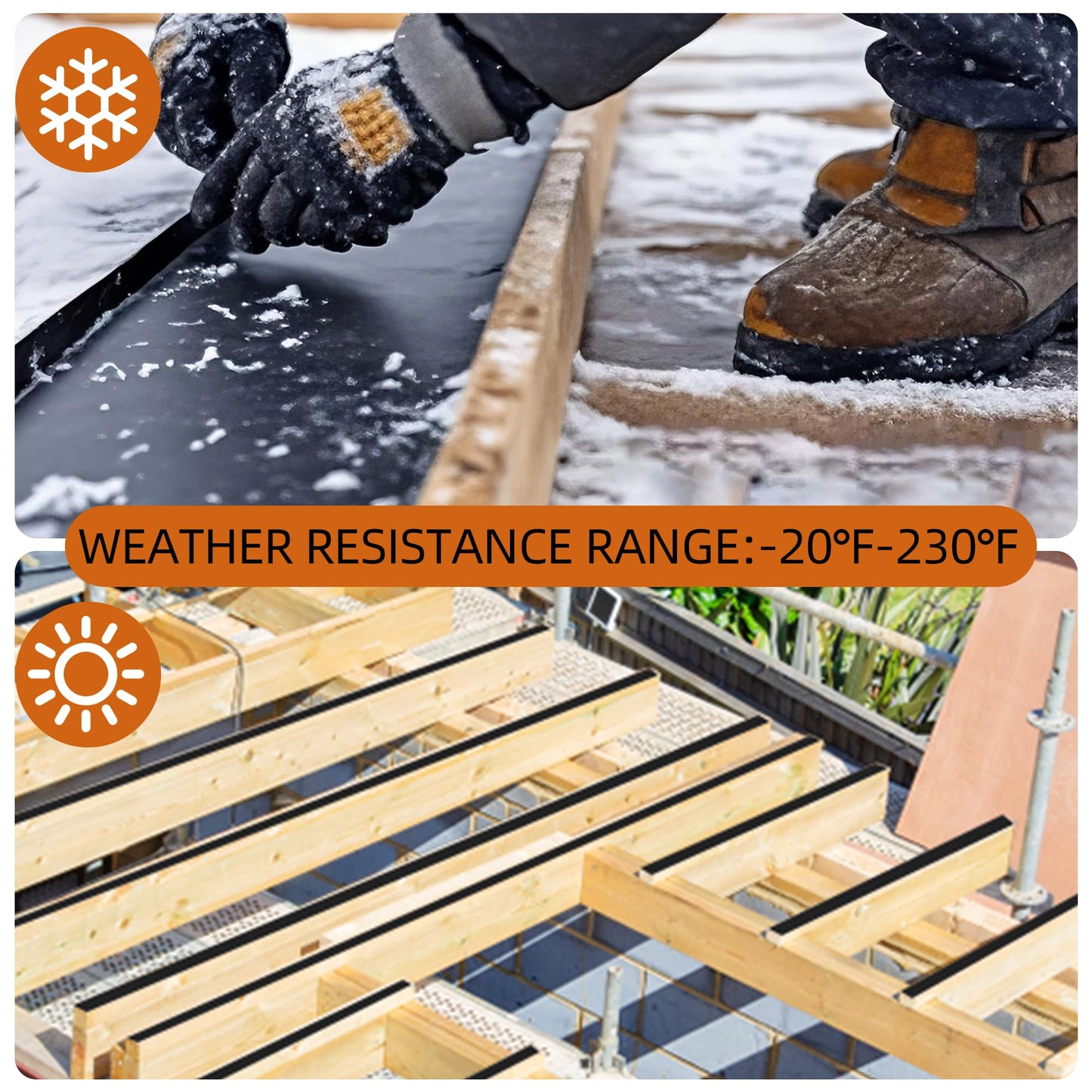 JOAPRIL 12 Pack Butyl Sealant Tape 2" x 50', Deck Joist Tape for Decking, Waterproof and Anti-Corrosion for Extend Deck Life