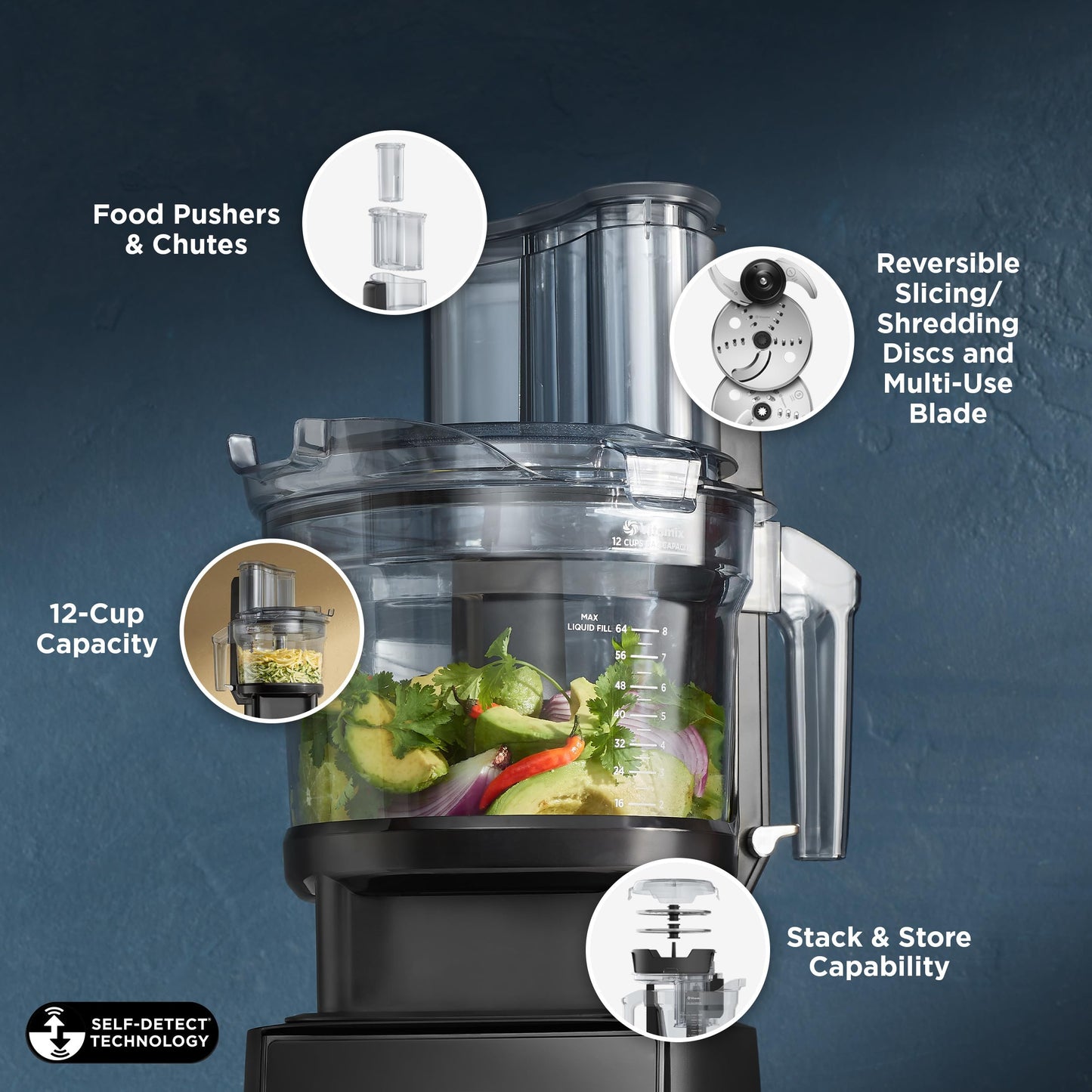 Vitamix Ascent X4 Gourmet SmartPrep Kitchen System, Professional-Grade Blender, Stainless-Steel Blades, 12-Cup Food Processor Attachment with 4 Discs, 48 Oz Blender Container, White