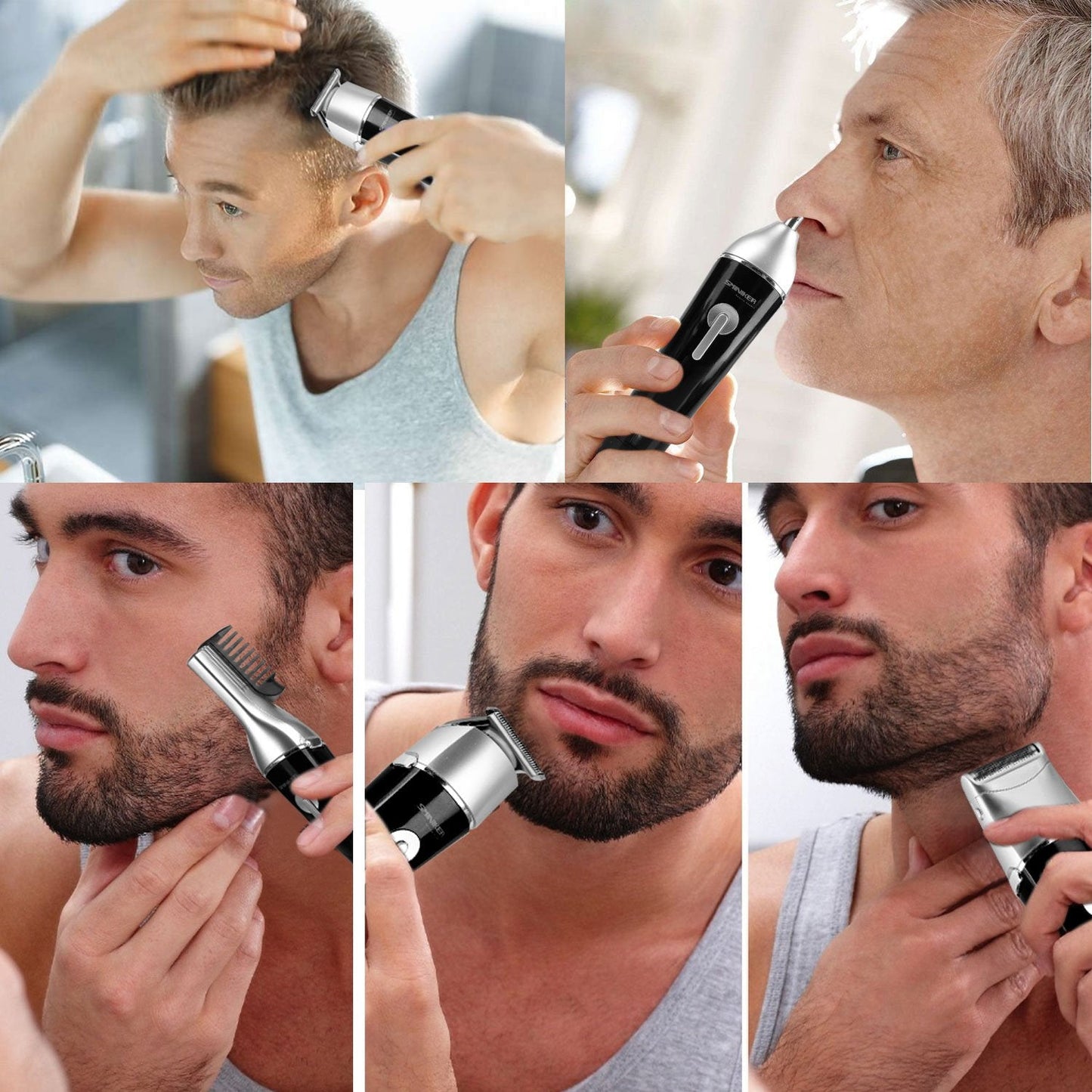 SMINIKER Professional 5 in 1 Multi-functional Waterproof Man's Grooming Kit Hair Clippers Beard Trimmer Kit Body Groomer Kit of Mustache Trimmer Nose Hair Trimmer Precision Trimmer