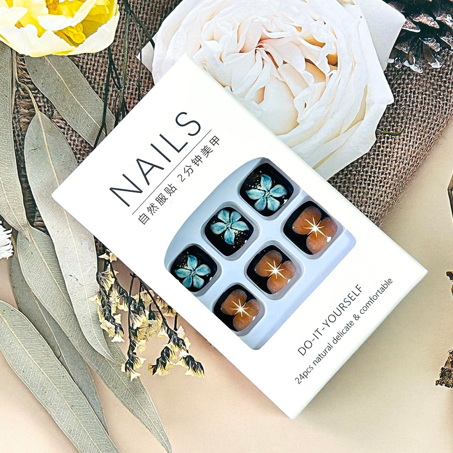 FIEONCIY Press on Toenails with Designs Acrylic Fake Nails for Toe Artificial False Nails with Charms Press on Toe Nails for Spring Summer Stick on Toenails for Women Girls(WSJ2540)