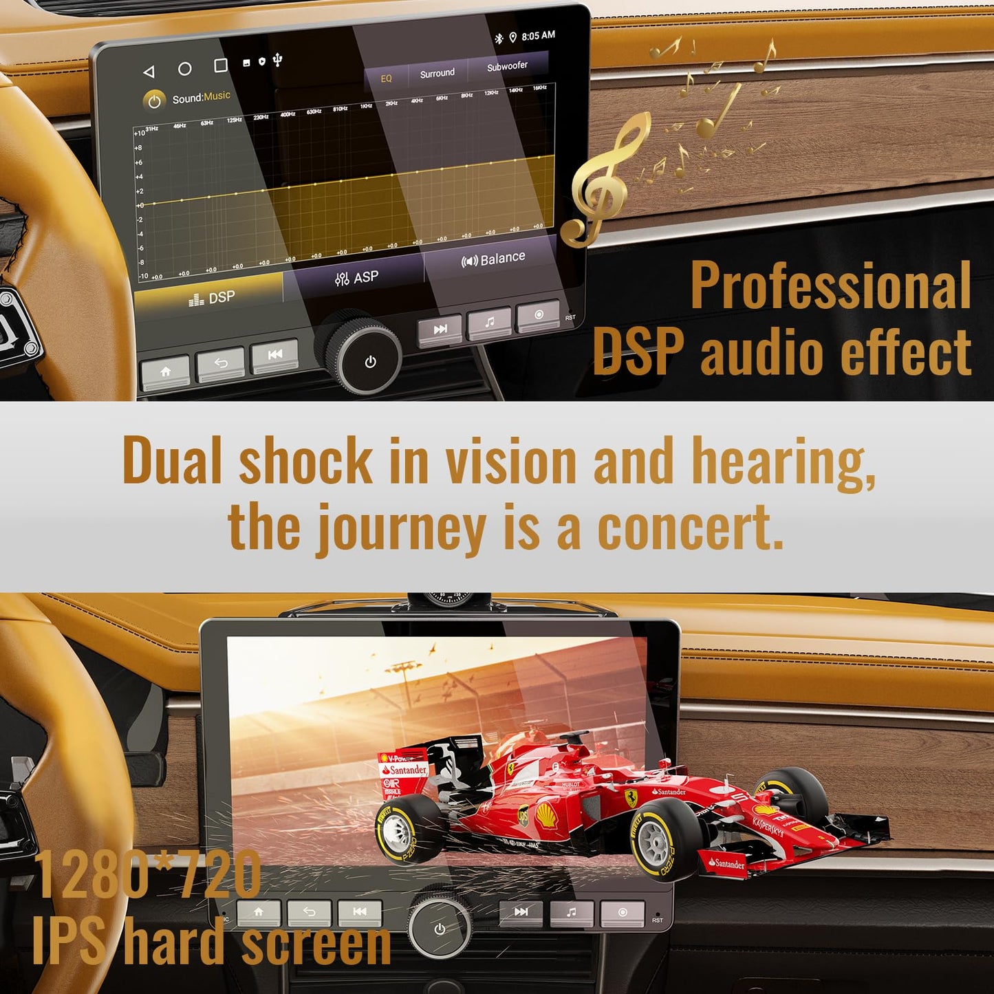 Haudio 10.1" Single Din Android Car Stereo with 360° Rotatable Touch Screen - Android 13, Wireless CarPlay & Android Auto, 2G+64G, Built-in GPS/Wi-Fi/Bluetooth, Includes Backup Camera.