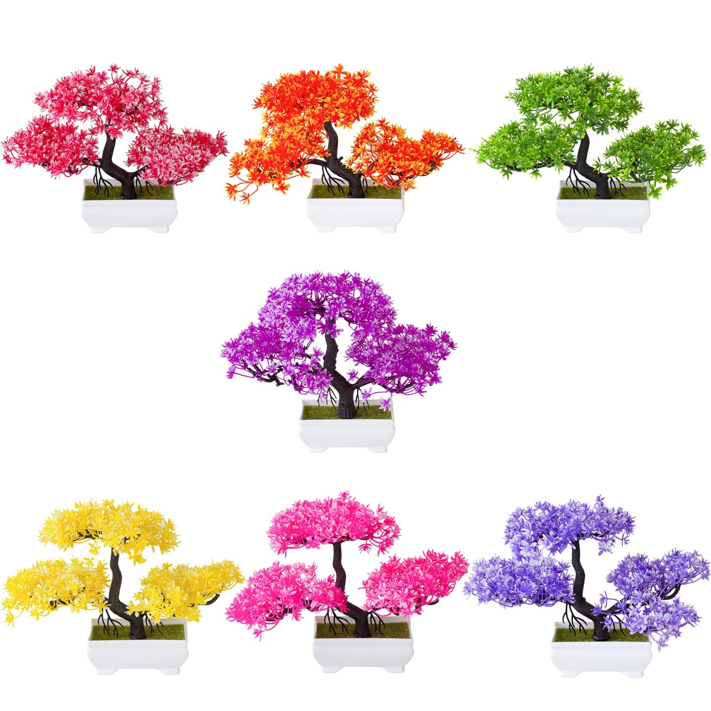 AzureLeap Artificial Bonsai Tree Cloud Pine Bionic Plant Indoor Small Fake Plants Decor Zen Garden Desk Home Desktop Office Bathroom Shelf Bedroom Living Room Decorations (Green)