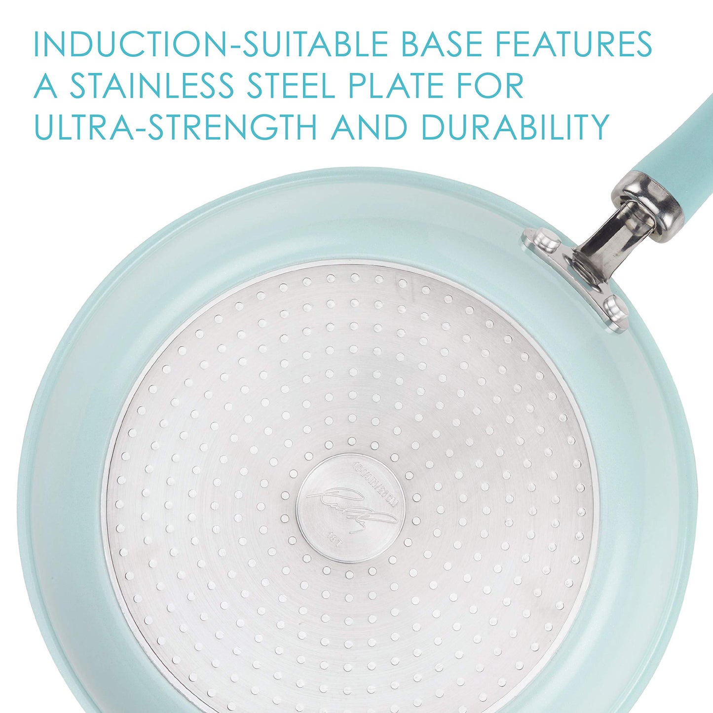 Rachael Ray Create Delicious Nonstick Cookware Pots and Pans Set, 13 Piece, Light Blue Shimmer