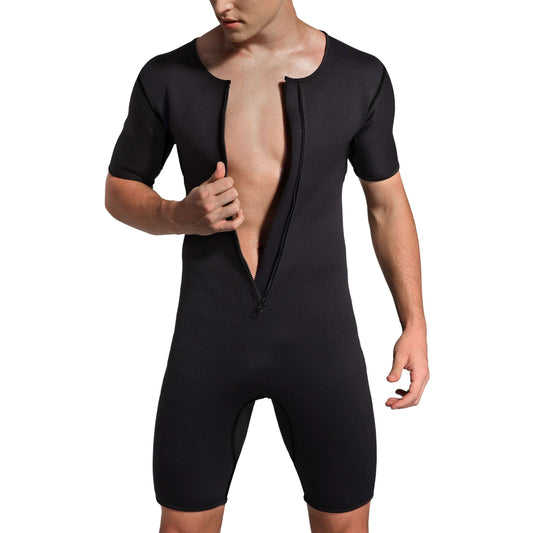 Bakerdani Men's Neoprene Waist Trainer Sauna Suit Body Shaper for Fitness Gym Exercise Training