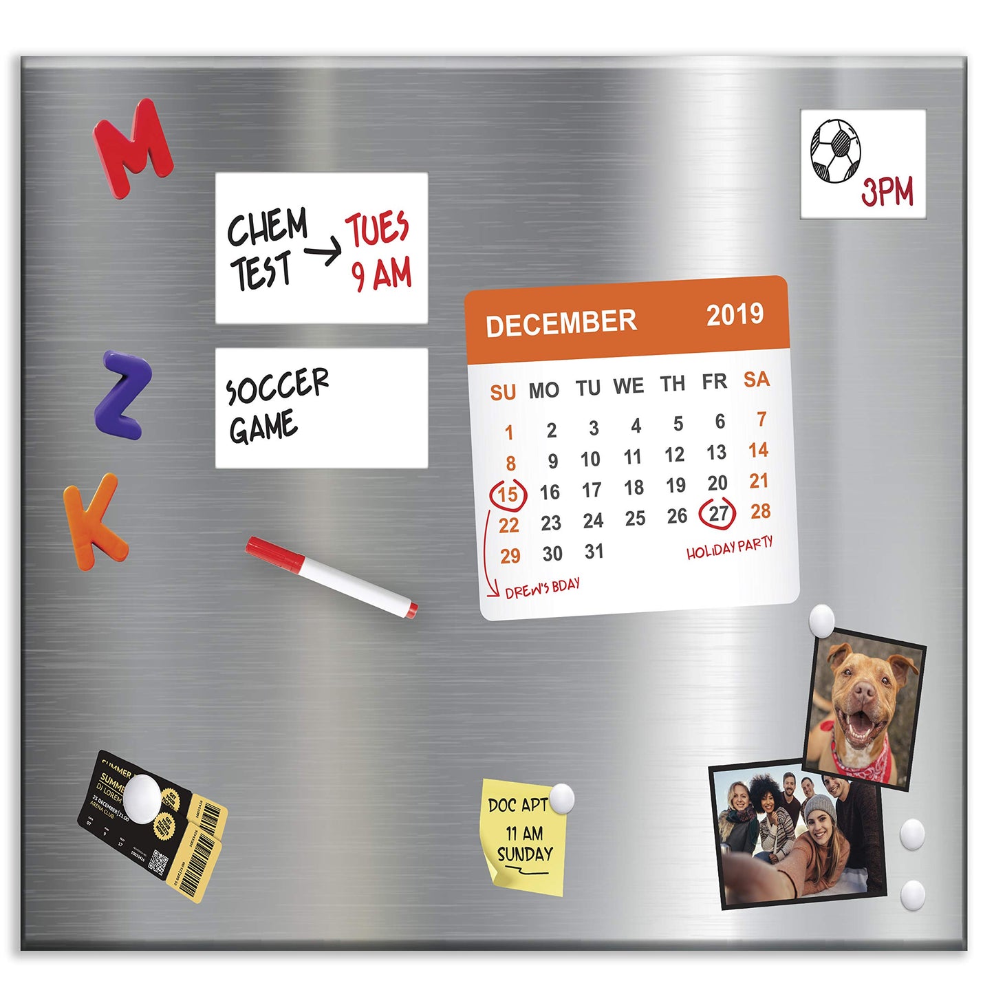 Essentially Yours Magnet and Message Board | Jumbo 30 x 35 x 0.7 Inch Magnet and Message Board | Mountable Steel Bulletin Board