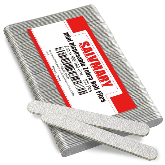 Professional Disposable Zebra Nail Files 100/180 Grit 5" Double Sided Emery Board Manicure Pedicure Tools 100Pcs