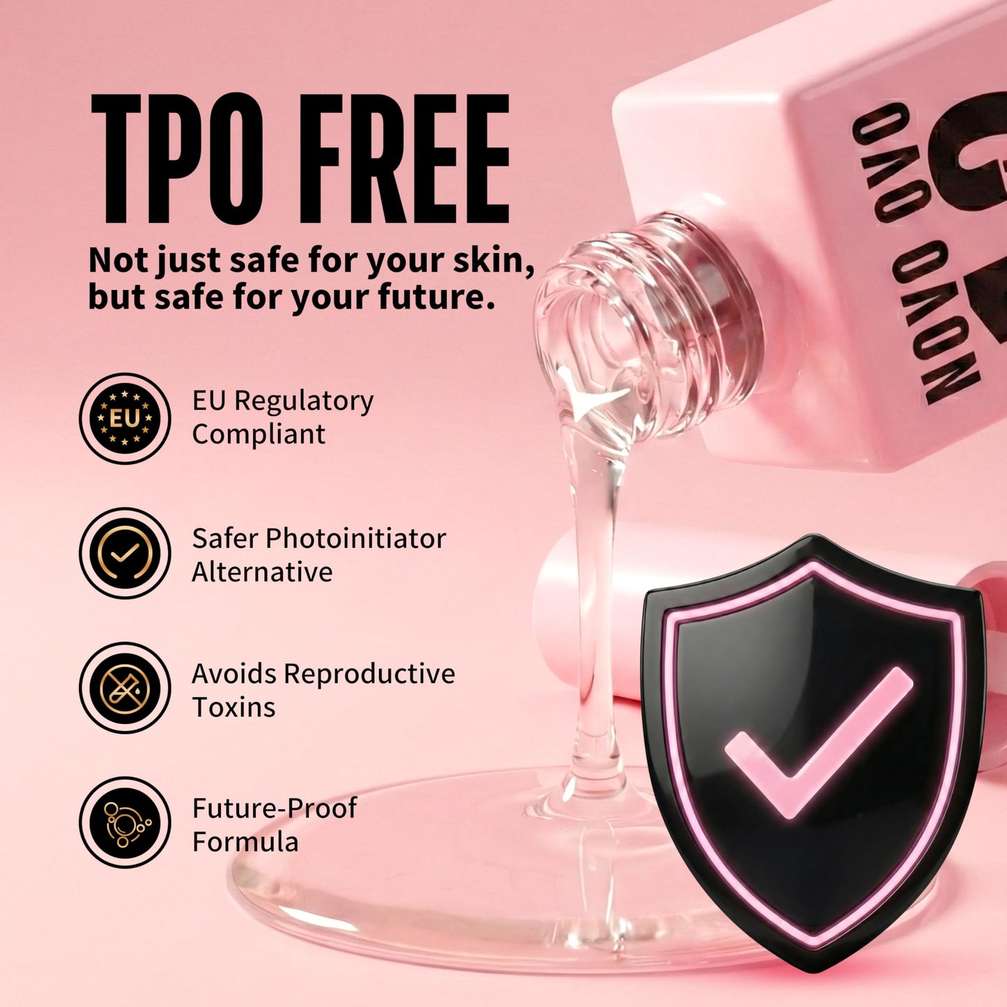 NOVO OVO UV Nail Glue and Builder Gel 2 in 1, No Wipe Top Coat Kit for Predesigned French Tip Nail Tips, HEMA TPO FREE, Super Strong Adhesive for Press on Acrylic Nails, Long Lasting, Easy to Use