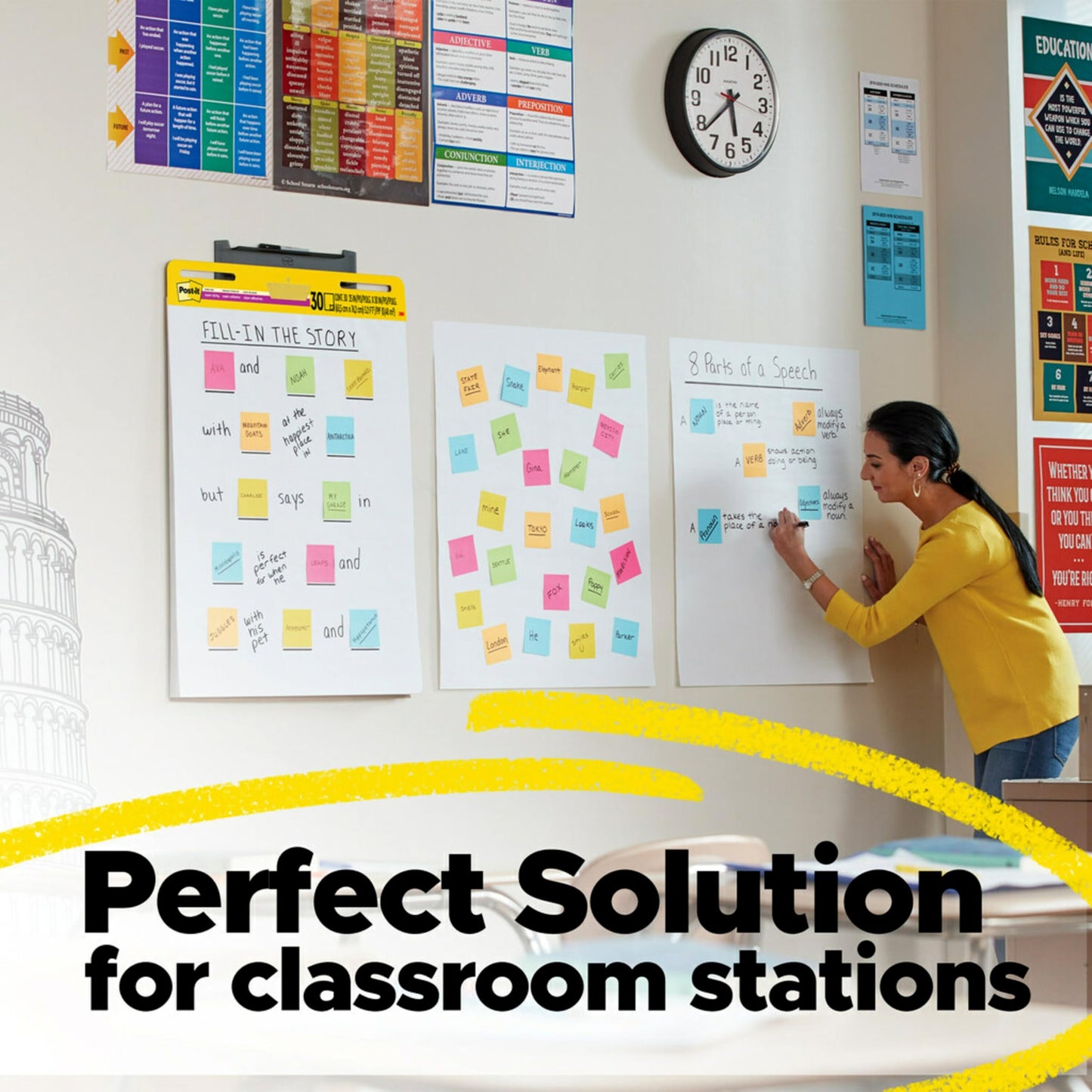 Post-it Self-Stick Mini Easel Pad, 15 in x 18 in, 20 Sheets/Pad, 3 Pads, Great for Virtual Teachers and Students (577-3PK)