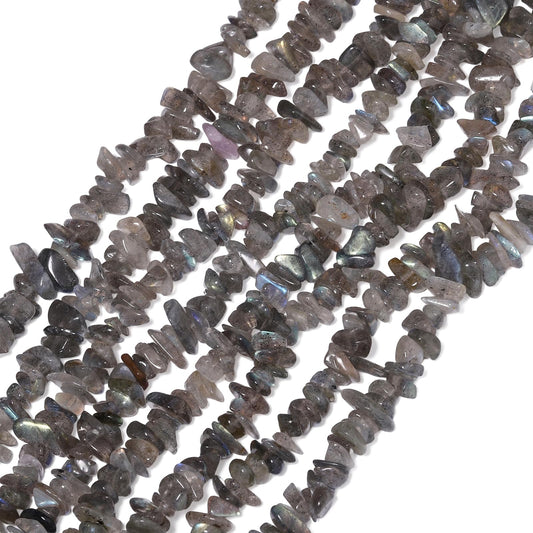 30in Labradorite Natural Chip Stone Beads 5-8mm About 230pcs, Irregular Drilled Gray Bead for Bracelets Jewelry Making Supplies for Adults, DIY Crafts.
