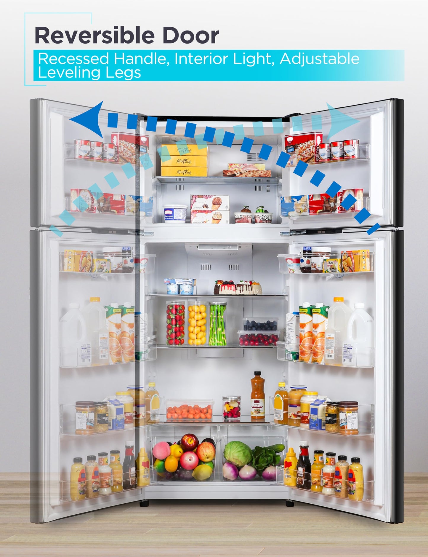 BLACK+DECKER 14.6 Cu. Ft. Top Mount Refrigerator with Freezer, 2 Door Refrigerator with Top Freezer and Adjustable Temperature Control, ENERGY STAR, BR1460HB, Black