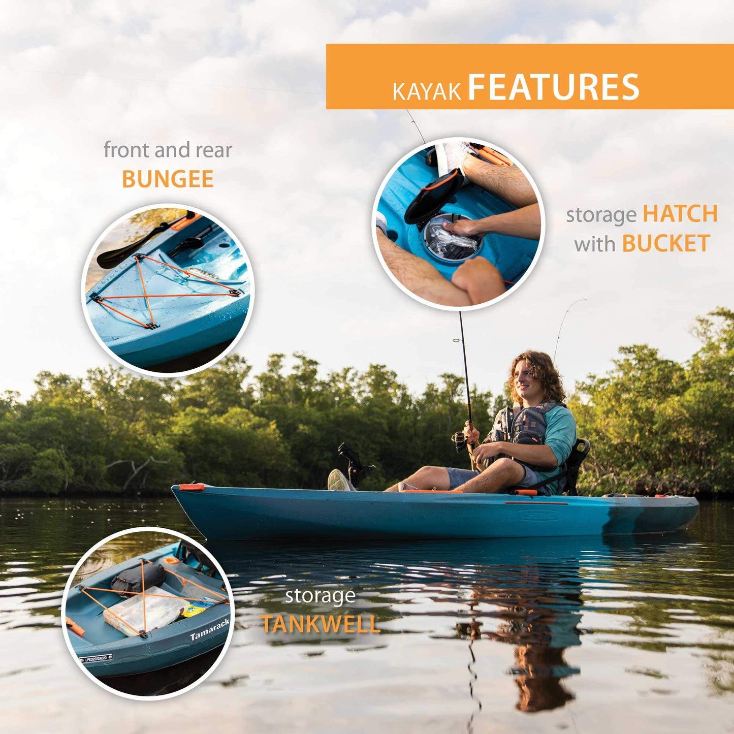 Lifetime Tamarack Pro 103 Sit-On-Top Kayak, Lightning Fusion, 10 ft. 3 in.