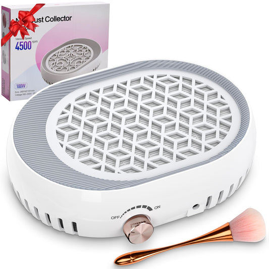 LSNDRGNail Dust Collector 4500RPM, Plug-in Professional Dust Collector for Nail Tech & Nails, Strong Suction Rotary Adjustable Speed, Manicure Pedicure Vacuum Fan for Salon Home Use