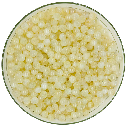 WHNKFB 8mm 50PCS Natural Citrine Round Beads, Smooth Polished Loose Yellow Crystal Beads for Jewelry Making Craft - 4mm 6mm 8mm 10mm Options with Free Elastic Cord