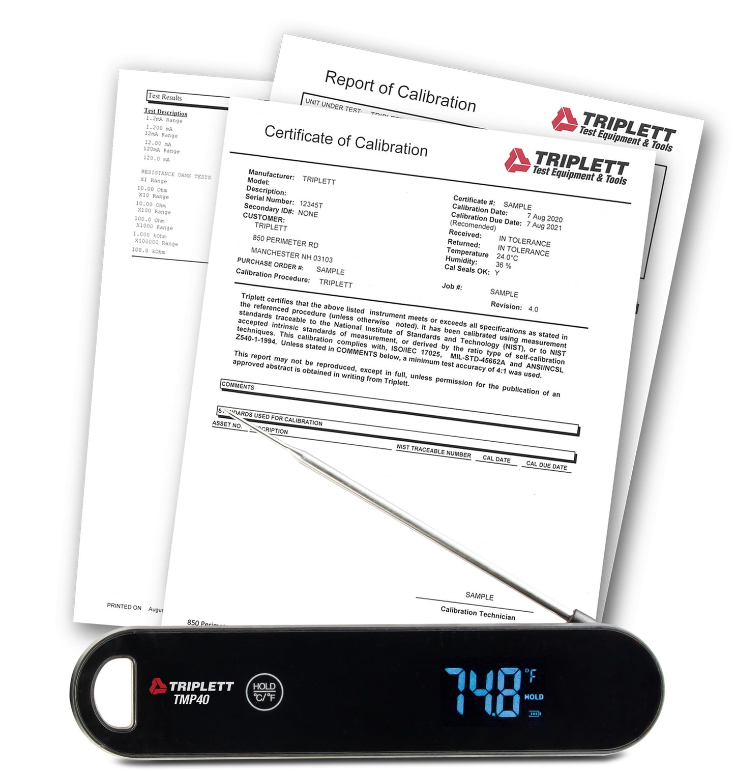 Triplett TMP40-NIST Digital Food Thermometer with Quick-Read Probe and Certificate of Traceability to NIST