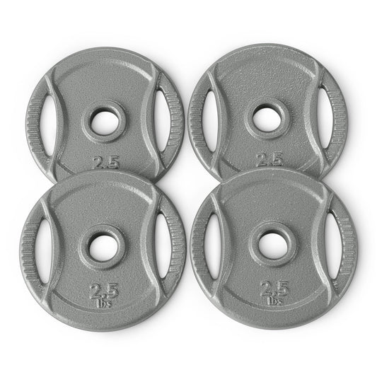 Amazon Basics 1-Inch Grip Weight Plates, 2.5 lb, Strength Training, Home Gym, 4 Pack