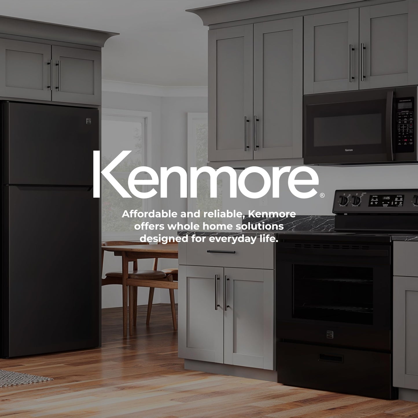 Kenmore 5.2 cu ft. Rear Control Electric Range - 4 Cooktop Elements - Steam Clean Oven & Hidden Bake for Easy Cleaning - Ultra-Durable Chrome Racks & Storage Drawer - Black