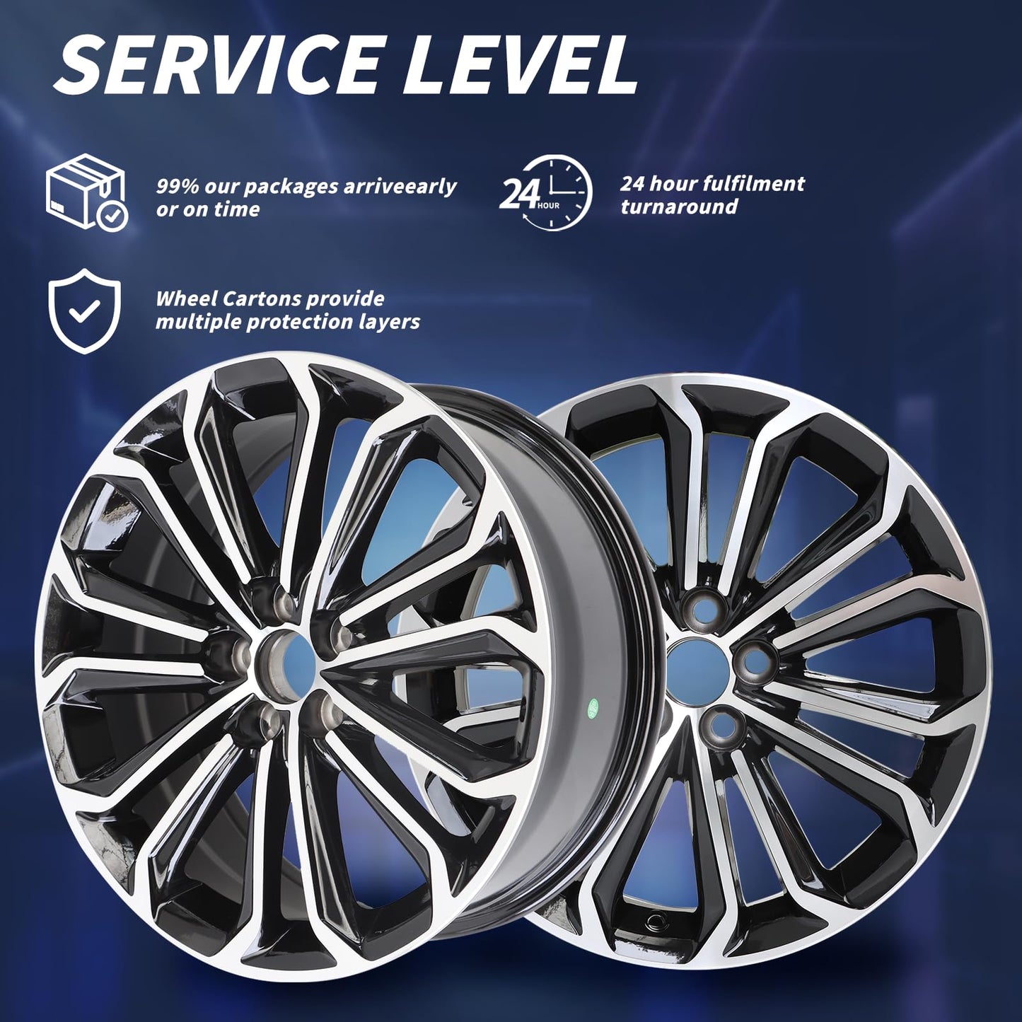 LUNEGUE New 17" x 7" 17 Inch Replacement Aluminum Alloy Wheel Rims Fit for 2014 2015 2016 Toyota Corolla 17 Inch Black Machine Face (Diamond Cut) Black Rim, OE Direct Replacement, ALY75152U45N