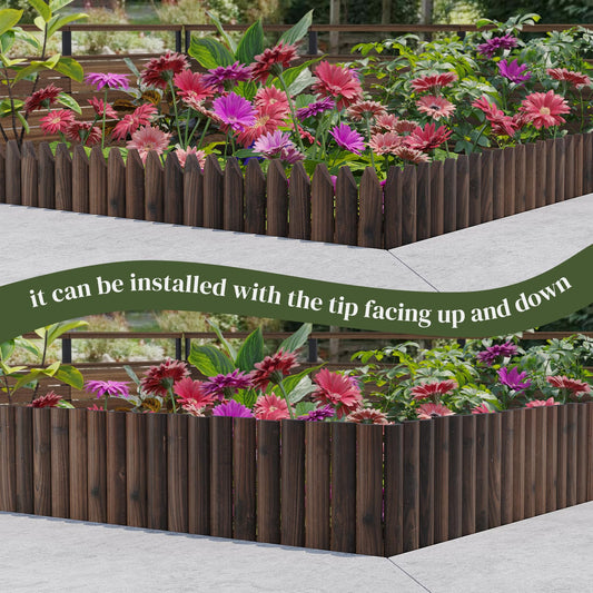 Garden Border Edging Landscape Edging Border Garden Edging Wooden Landscape Edging Wood Fence Decorative Garden Edging Lawn Edging Fence Flexible Garden Edging-15.7" H x 47.2" L (1PACK)