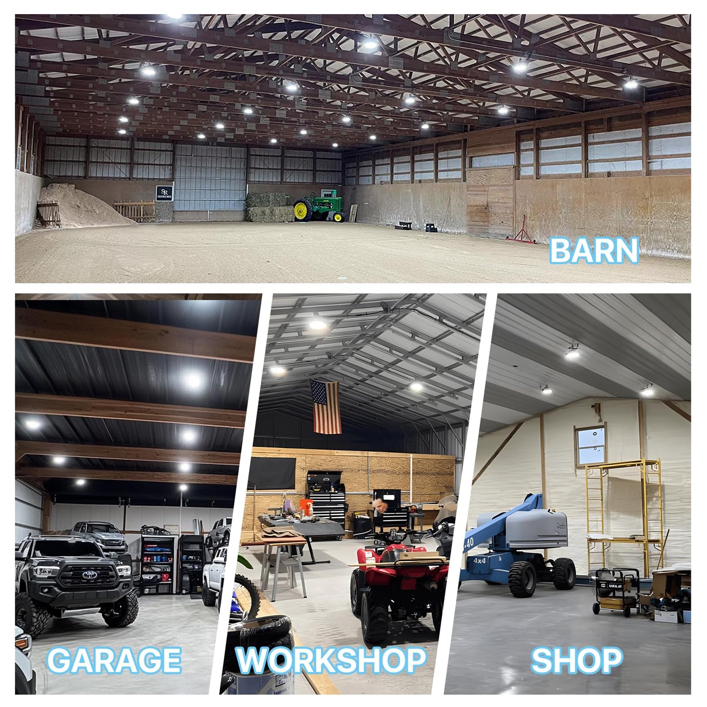 HYPERLITE UFO LED High Bay Light: 150W 19500LM High Bay LED Shop Lights with 6ft Plug - 5000K IP65 LED Warehouse Lights for Workshop Stadium Garage Lighting 10-Pack