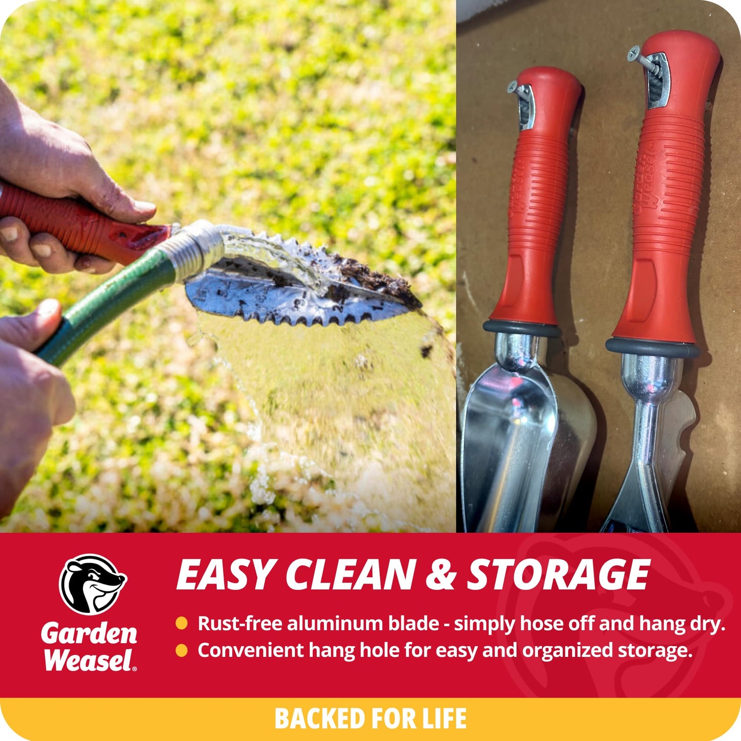 Garden Weasel Multi-Use Transplanter | Dig, Cultivate, Plant, Weed | Planting and Gardening Hand Digging Tool, Heavy Duty Trowel, Mini Gardening Shovel | 91360