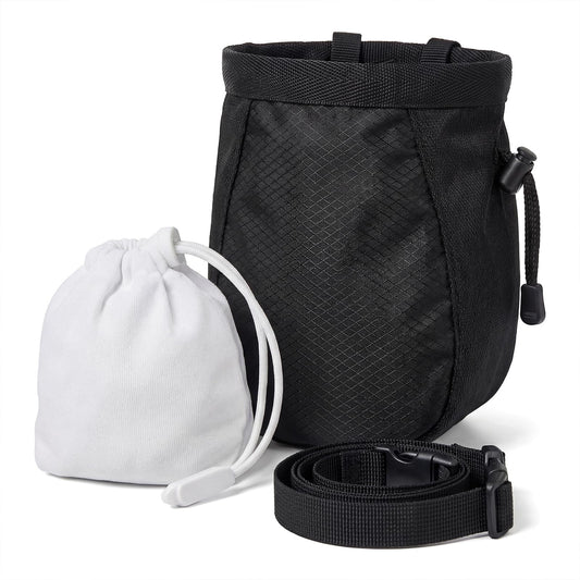 YERGOFE Climbing Chalk Bag for Rock Climbing - with Chalk Ball - Adjustable Black Chalk Bag Bouldering for Rock Climbing Equipment