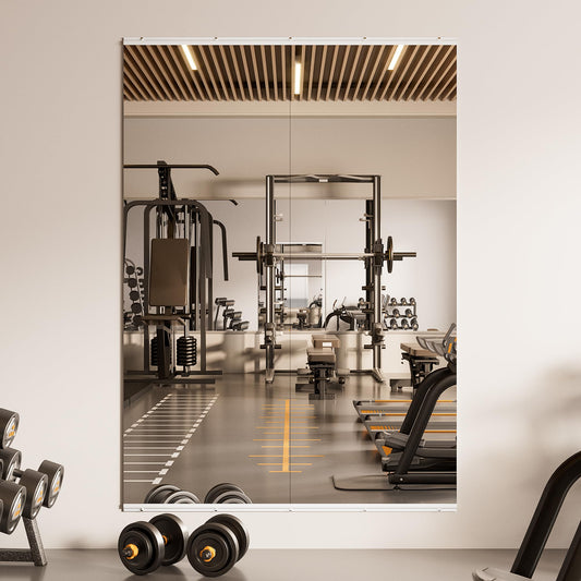 TETOTE Gym Mirrors for Home Gym Wall Large 67" x 24" - 2PCS Workout Exercise Fitness Mirror, Tempered Glass Frameless Full Length Mirror for Garage, Dance Studio, Yoga, Bedroom, Living Room