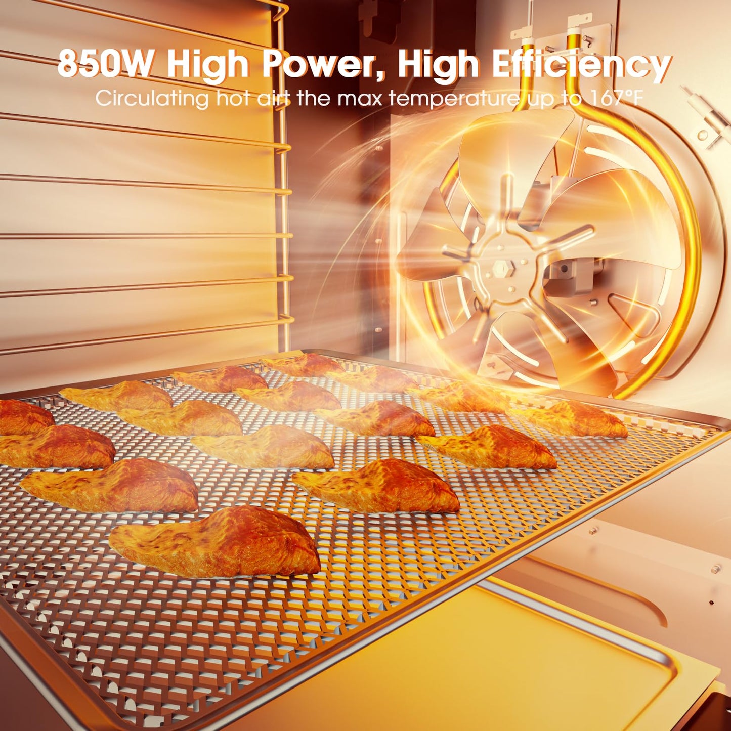 Food Dehydrator, 12 Stainless Steel Trays in 850W Dehydrator Machine, 48 Hour Digital Timer and 167°F Temperature Adjustable, Food Dryer for Jerky, Dog Treats, Meat, Fruit, Herbs