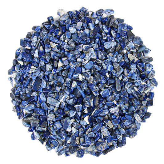 1.1lb Natural Crushed Sodalite Quartz Crystal Tumbled Chips-Sodalite Healing Crystals Chips Bulk, Crushed Crystal Gemstones for Crafts, Beautiful Package for Gift