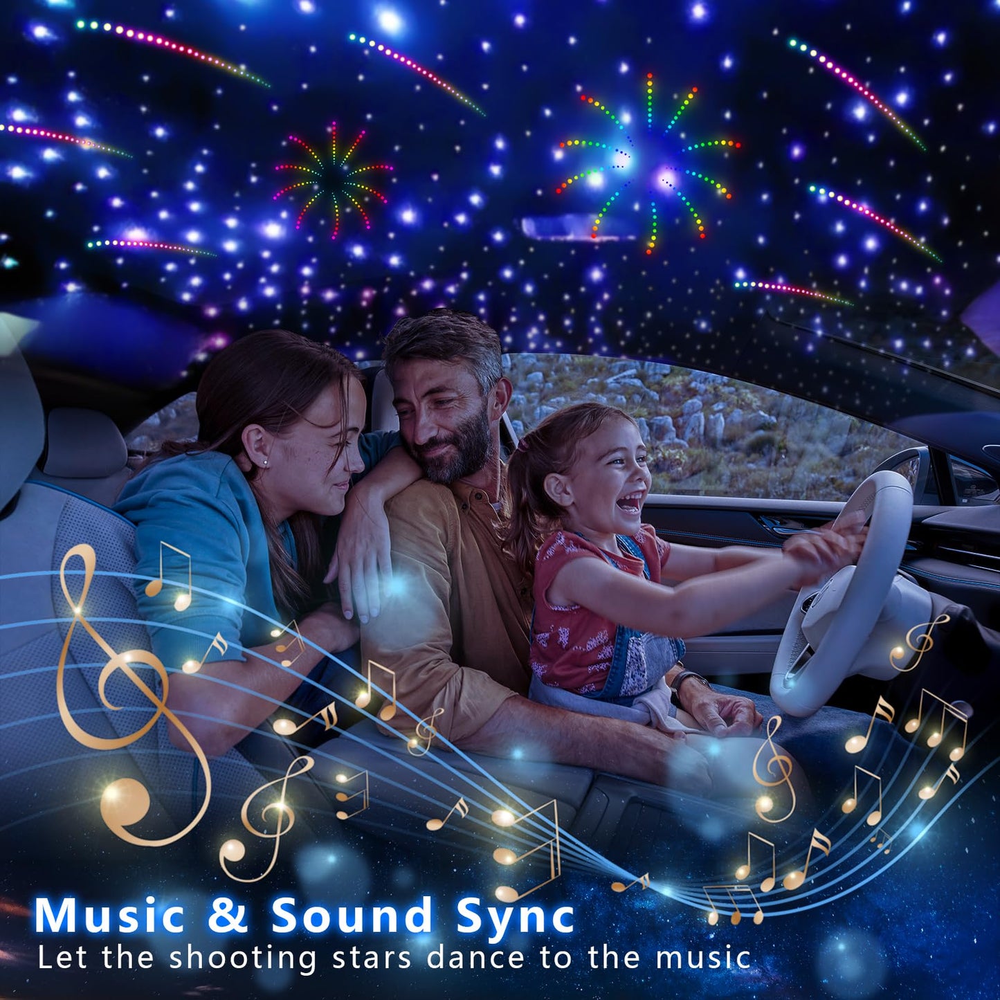 WEBUPAR 2PCS 3.2W 6LEDs Meteor Starlight Headliner Kit, 480pcs 0.01in 6.56ft, RGBW Shooting Stars Fiber Optic Lights with Bluetooth APP Control for Car/Home Theater