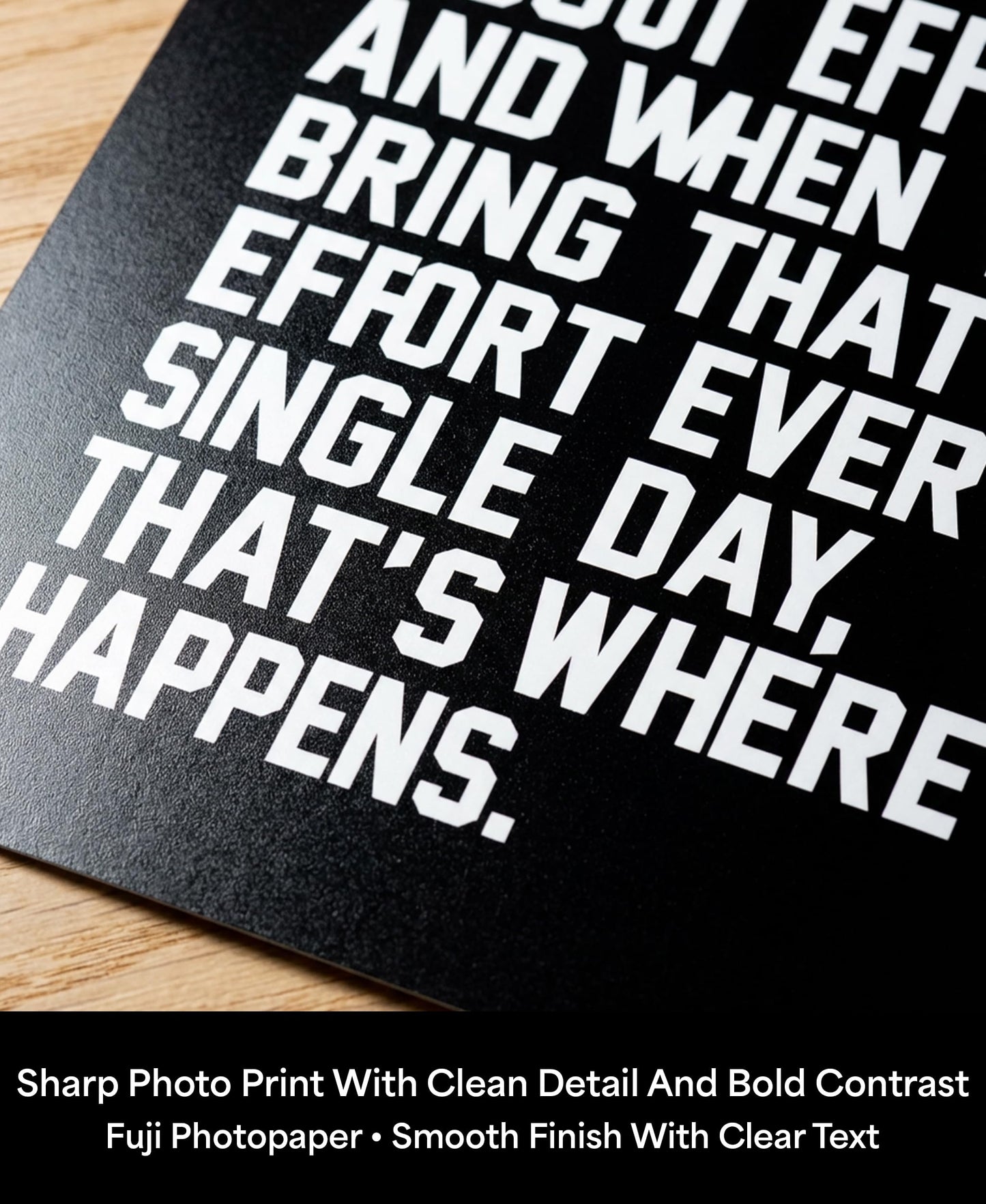 Motivational Wall Art 8x10 – Effort Quote Inspirational Poster for Gym, Office & Classroom – Daily Motivation Print for Weight Loss, Sobriety & Growth Mindset – Unframed, Made in USA