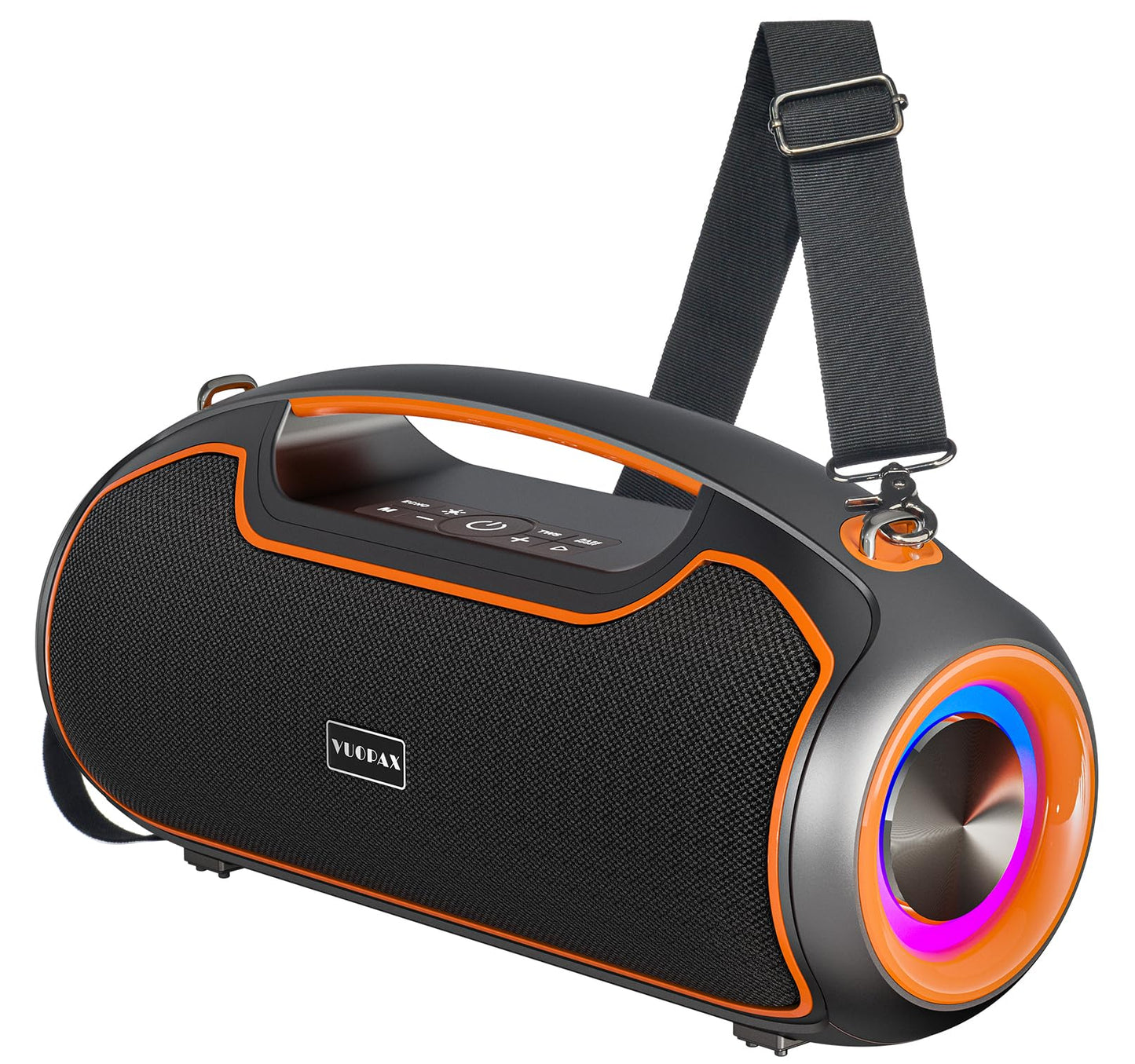 VUOPAX Portable Bluetooth Speakers Wireless Upgrade, 200W Peak Loud Sound/Deep Bass for Party, IP65 Waterproof Outdoor Speaker w/ 2*Subwoofer/2*Tweeter/DSP/Bass Boost/TWS/TF/USB/AUX, 24H Playtime