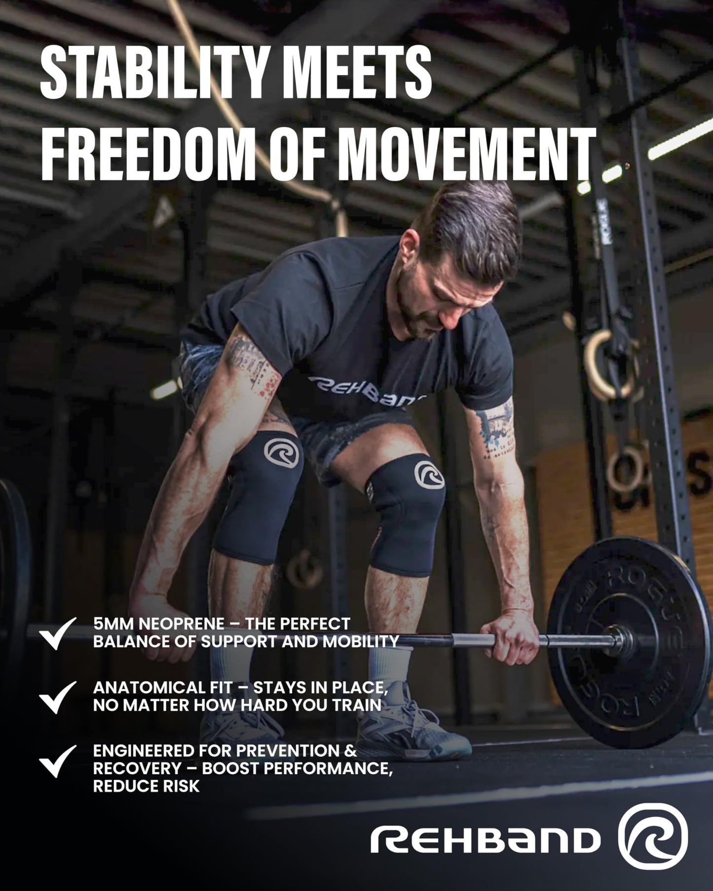 Rehband 5mm Knee Sleeves for Functional Training, Cross-Training & Powerlifting, Weightlifting Knee Support made of Neoprene, Unisex, Colour:Pink - 1 Pair, Size:Medium