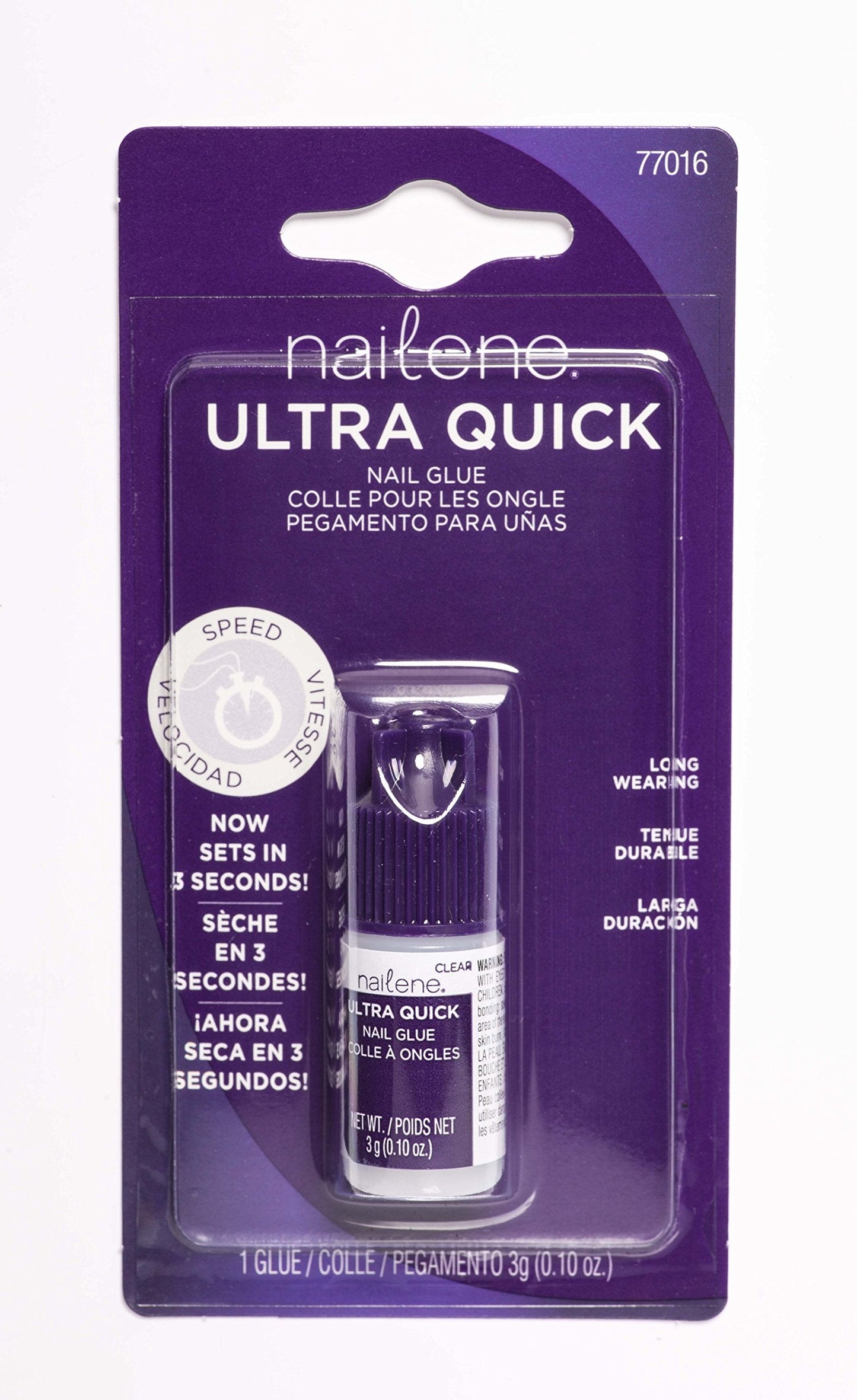 Nailene Ultra Quick Nail Glue Value Pack, Clear, Pointed Tip Precise Application, Super Fast Setting, Quick Drying, Maximum Strength, Strong Nail Glue for Press Ons and Nail Tips, 6 Piece