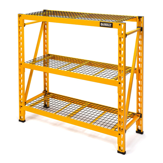 4-FOOT TALL, 3 SHELF STEEL WIRE DECK INDUSTRIAL STORAGE RACK