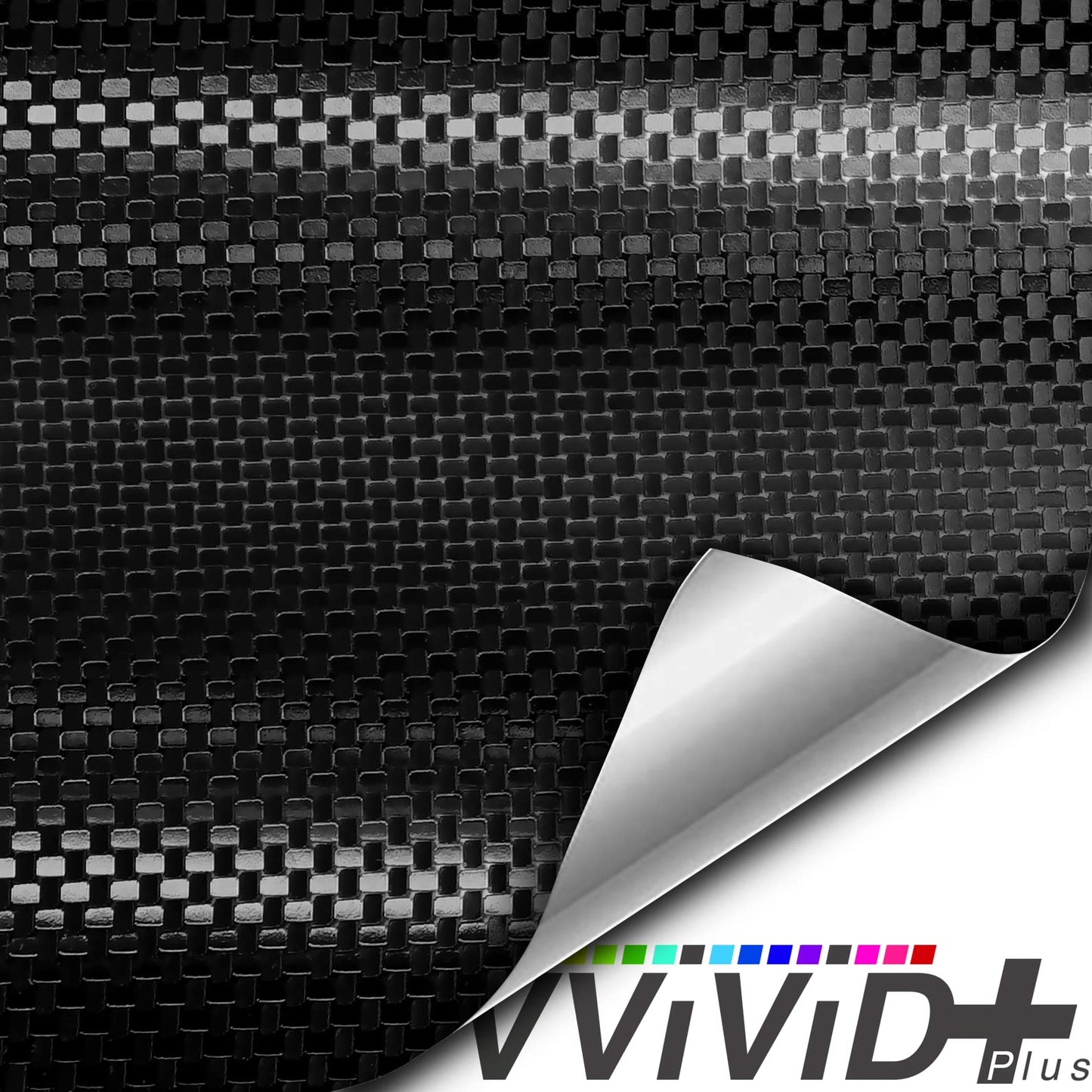 VViViD+ Square Black Carbon Fiber Vinyl Wrap Roll 50ft x 5ft